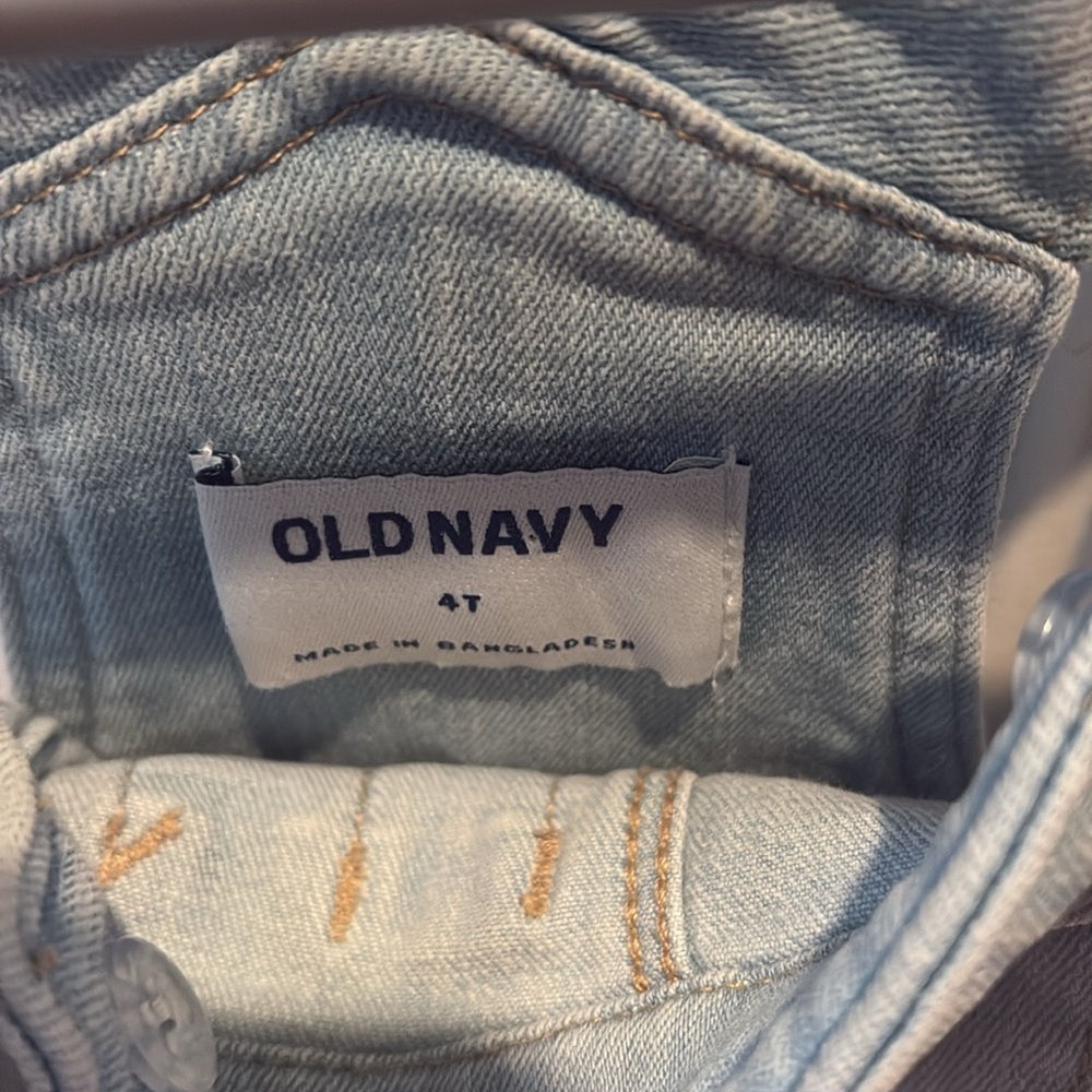 Upcycled Kids Denim Star Overalls, Red White and Blue - Picture 3 of 3